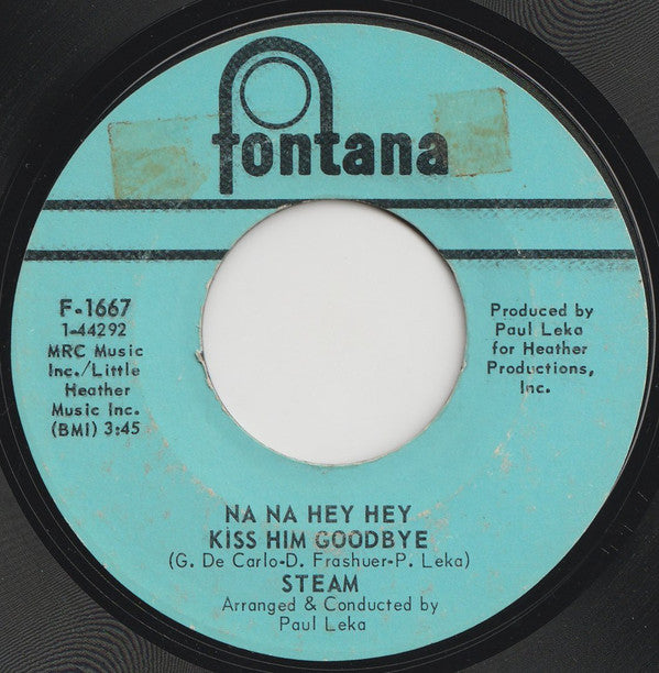 Steam : Na Na Hey Hey Kiss Him Goodbye / It's The Magic In You Girl (7", Single, Styrene, Mer)