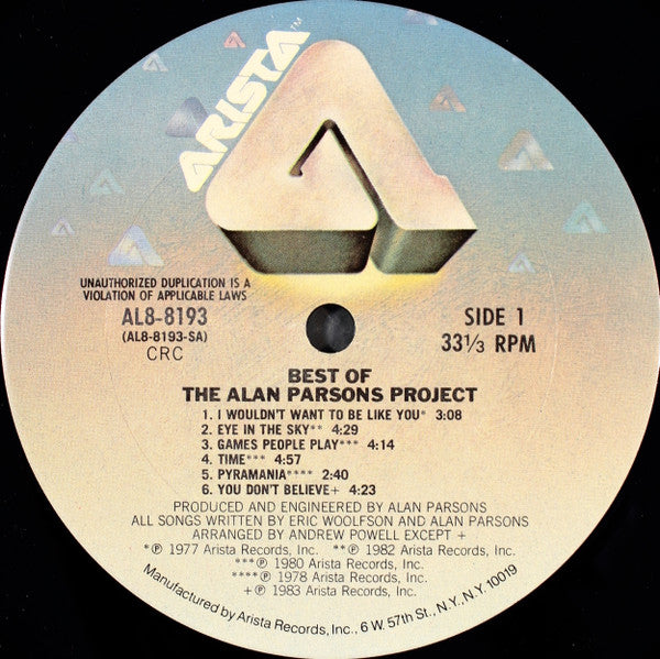 The Alan Parsons Project : Best Of The Alan Parsons Project (LP, Comp, Club, Gat)