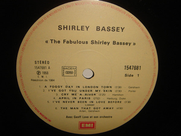 Shirley Bassey : The Fabulous Shirley Bassey (LP, Album, RE)