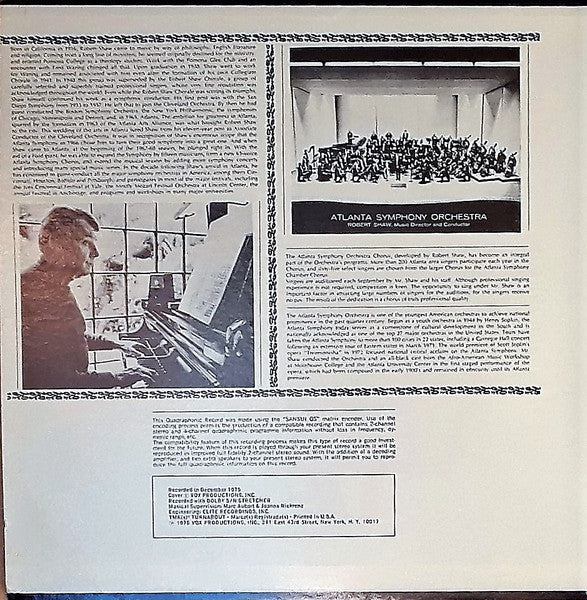Robert Shaw And The Atlanta Symphony Orchestra And Chorus* : Nativity: A Christmas Concert With Robert Shaw (2xLP, Album, Quad, Gat)