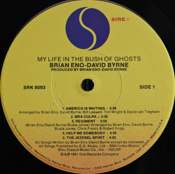 Brian Eno - David Byrne : My Life In The Bush Of Ghosts (LP, Album, Los)