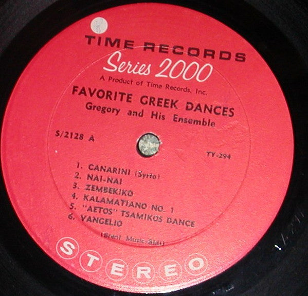 Gregory And His Ensemble : Favorite Greek Dances (LP)