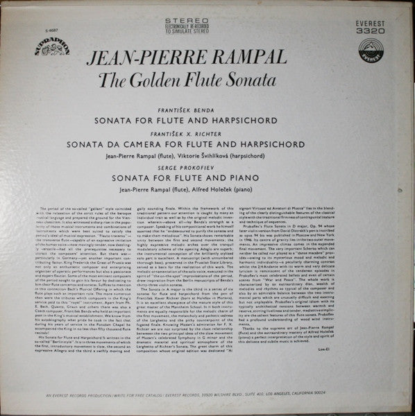 Jean-Pierre Rampal : The Golden Flute Sonata (LP, Album, RM)