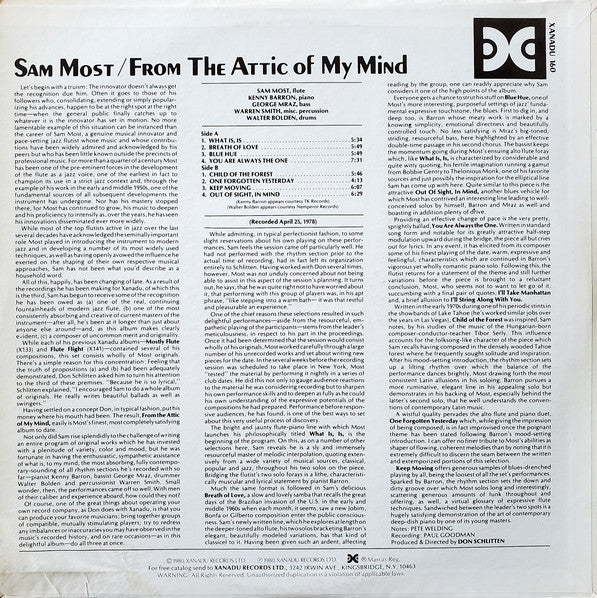 Sam Most : From The Attic Of My Mind (LP, Album)