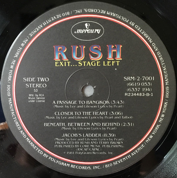 Rush : Exit...Stage Left (2xLP, Album, Club)