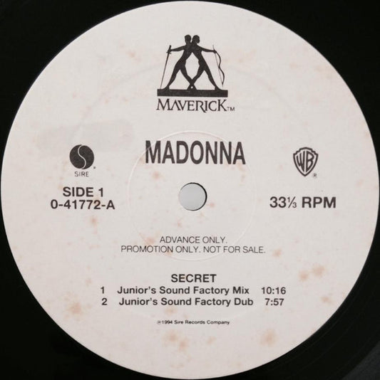 Madonna : Secret (12", Advance, Promo)