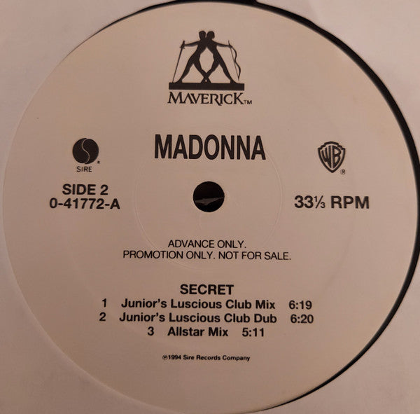 Madonna : Secret (12", Advance, Promo)