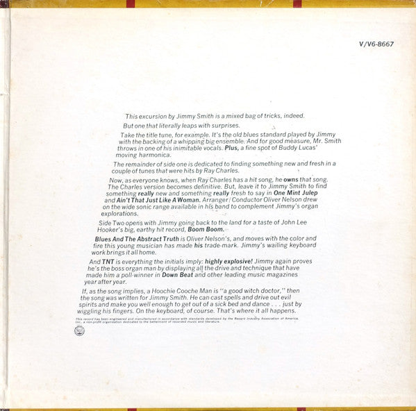 Jimmy Smith Arranged And Conducted By Oliver Nelson : Hoochie Cooche Man (LP, Album, Mono, MGM)