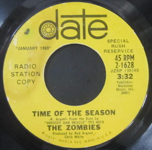 The Zombies : Time Of The Season  (7", Promo, Spe)