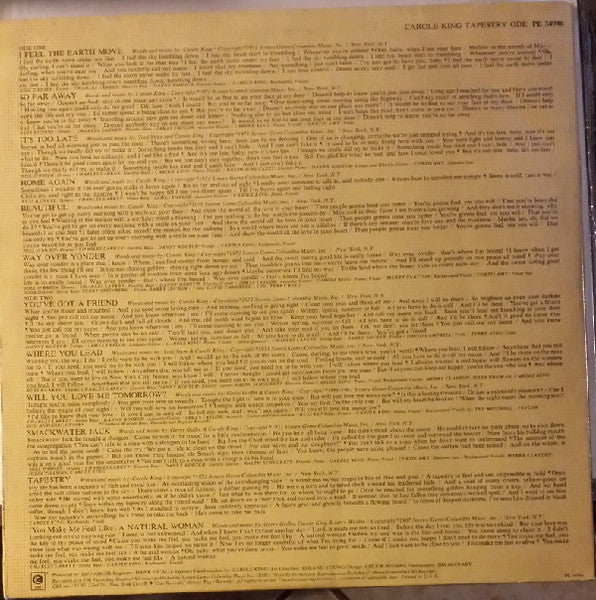 Carole King : Tapestry (LP, Album, RE, Pit)