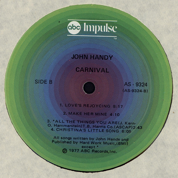 John Handy : Carnival (LP, Album)