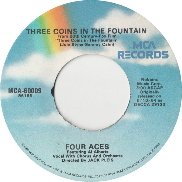 Four Aces* Featuring Al Alberts : Three Coins In The Fountain / A Garden In The Rain (7", RE)