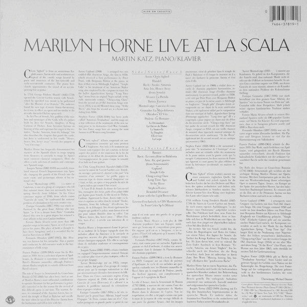 Marilyn Horne : Live At La Scala (LP)