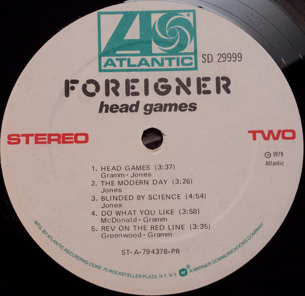 Foreigner : Head Games (LP, Album, PR )