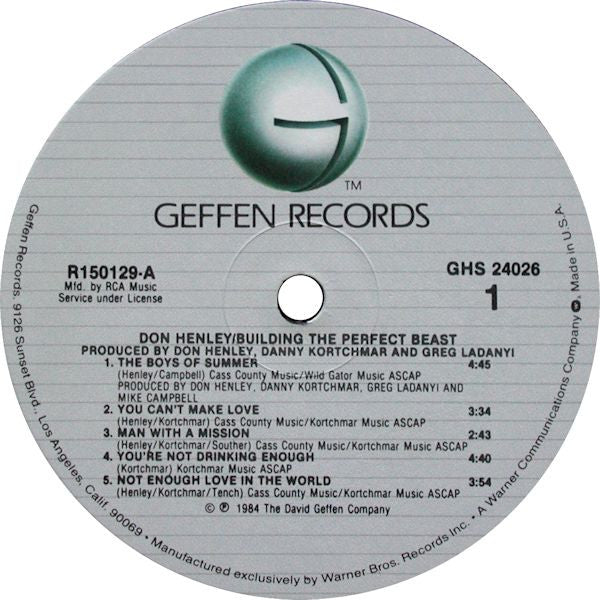 Don Henley : Building The Perfect Beast (LP, Album, Club, RCA)