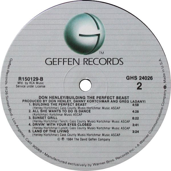 Don Henley : Building The Perfect Beast (LP, Album, Club, RCA)