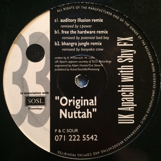 UK Apachi With Shy FX : Original Nuttah (Remixes) (12")