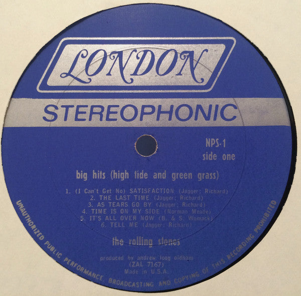 The Rolling Stones : Big Hits (High Tide And Green Grass) (LP, Comp, Ter)