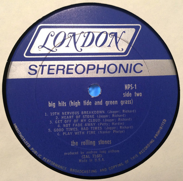 The Rolling Stones : Big Hits (High Tide And Green Grass) (LP, Comp, Ter)