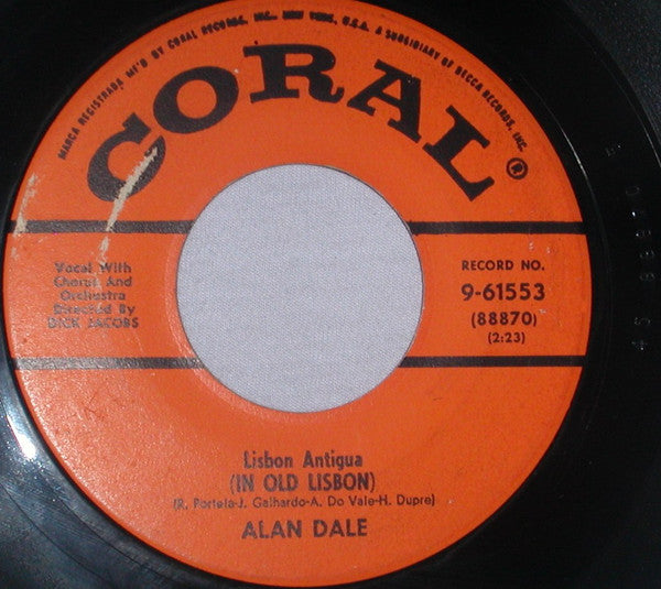 Alan Dale : Lisbon Antigua / I'm Gonna Sleep With One Eye Open (7")