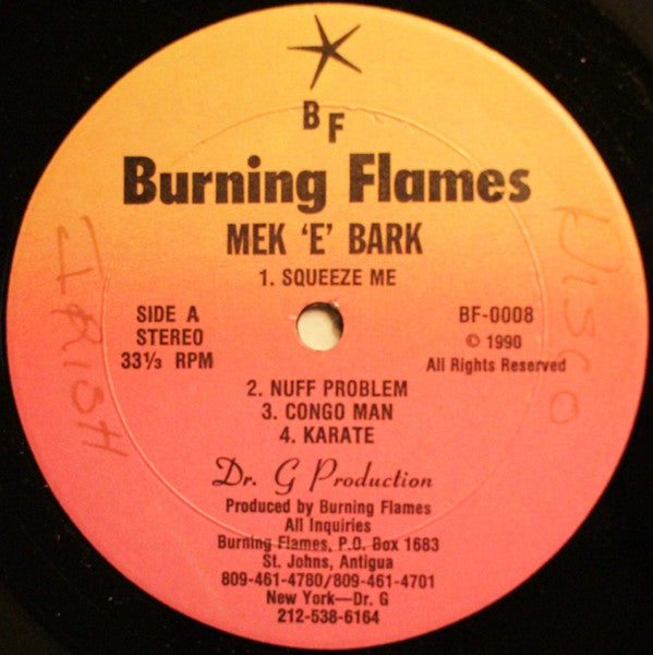 Burning Flames : Mek E Bark (LP, Album)