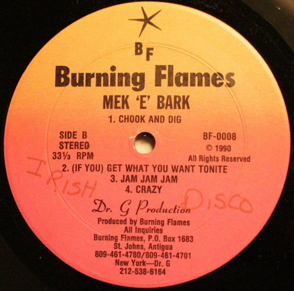 Burning Flames : Mek E Bark (LP, Album)