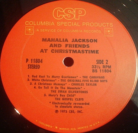 Mahalia Jackson And Friends* : At Christmastime (LP, Album)