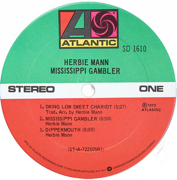 Herbie Mann : Mississippi Gambler (LP, Album, RE)