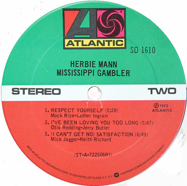 Herbie Mann : Mississippi Gambler (LP, Album, RE)