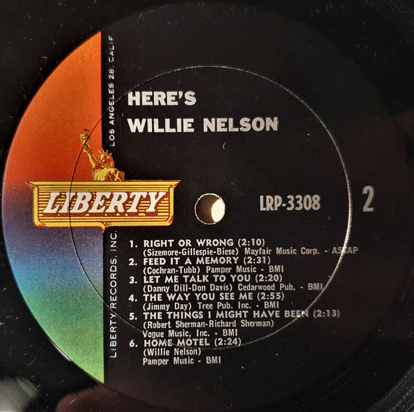 Willie Nelson : Here's Willie Nelson (LP, Album, Mono)