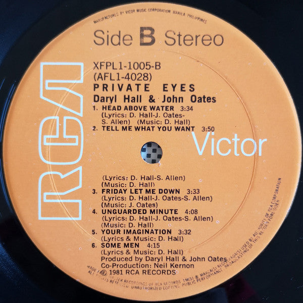 Daryl Hall, John Oates* : Private Eyes (LP, Album)