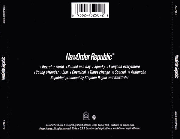 NewOrder* : Republic (CD, Album, ARC)