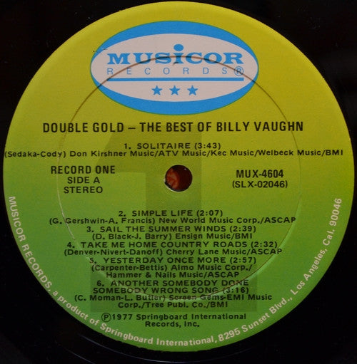 Billy Vaughn : Double Gold - The Best Of Billy Vaughn (2xLP, Comp)