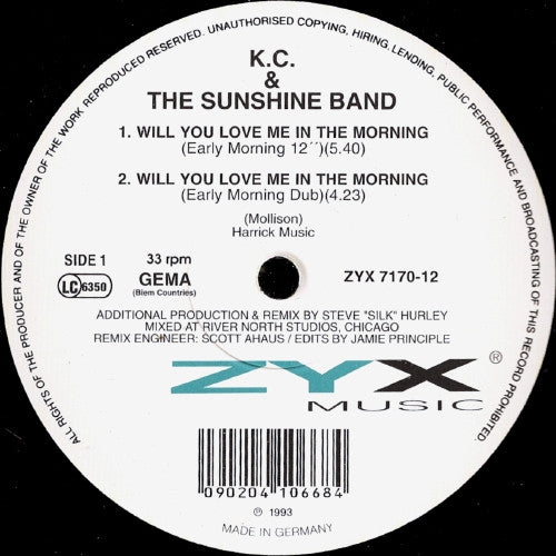 K.C. & The Sunshine Band* : Will You Love Me In The Morning / Give It Up (12")