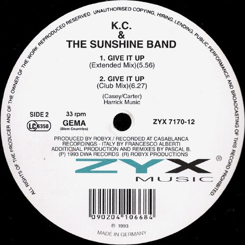 K.C. & The Sunshine Band* : Will You Love Me In The Morning / Give It Up (12")