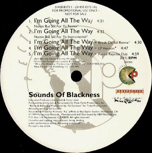 Sounds Of Blackness : I'm Going All The Way (12", Promo)