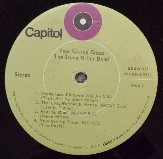 Steve Miller Band : Your Saving Grace (LP, Album, Win)