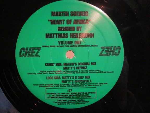 Martin Solveig : Heart Of Africa (Volume One) (12")