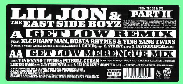 Lil Jon & The East Side Boyz* : Get Low (Remix) (12")