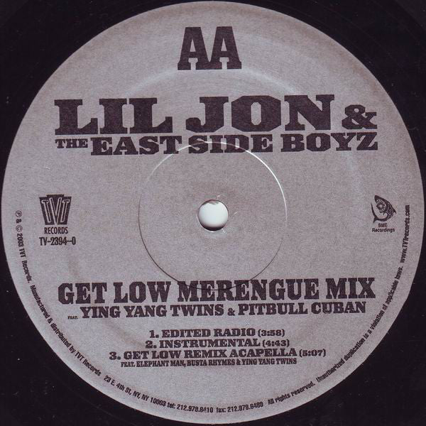 Lil Jon & The East Side Boyz* : Get Low (Remix) (12")