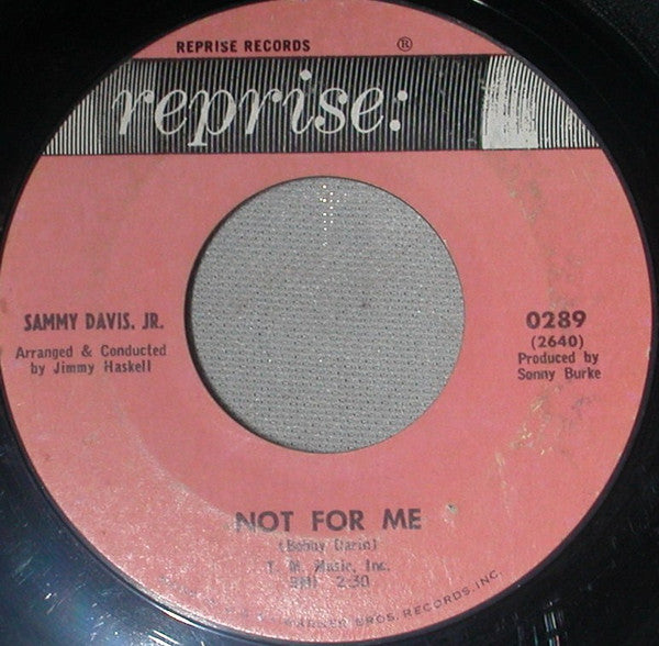 Sammy Davis, Jr.* : Night Song / Not For Me (7")