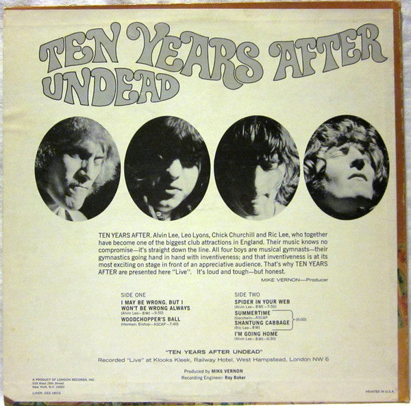Ten Years After : Undead (LP, Album, M/Print, Mon)