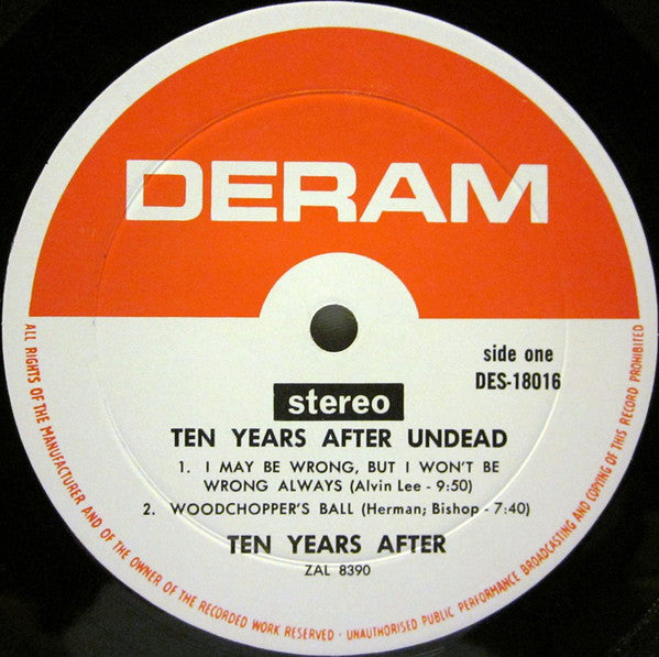 Ten Years After : Undead (LP, Album, M/Print, Mon)