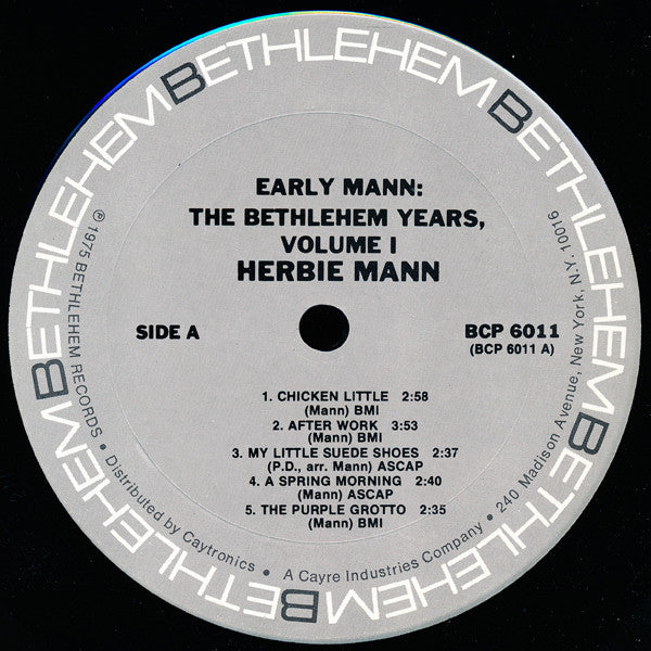 Herbie Mann : Early Mann - The Bethlehem Years, Volume 1 (LP, Comp, RP, Ter)