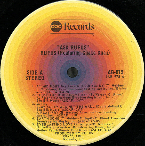 Rufus Featuring Chaka Khan* : Ask Rufus (LP, Album, Ter)
