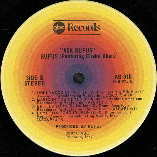 Rufus Featuring Chaka Khan* : Ask Rufus (LP, Album, Ter)