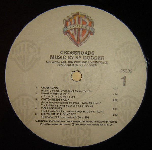 Ry Cooder : Crossroads (Original Motion Picture Soundtrack) (LP, Album, Spe)