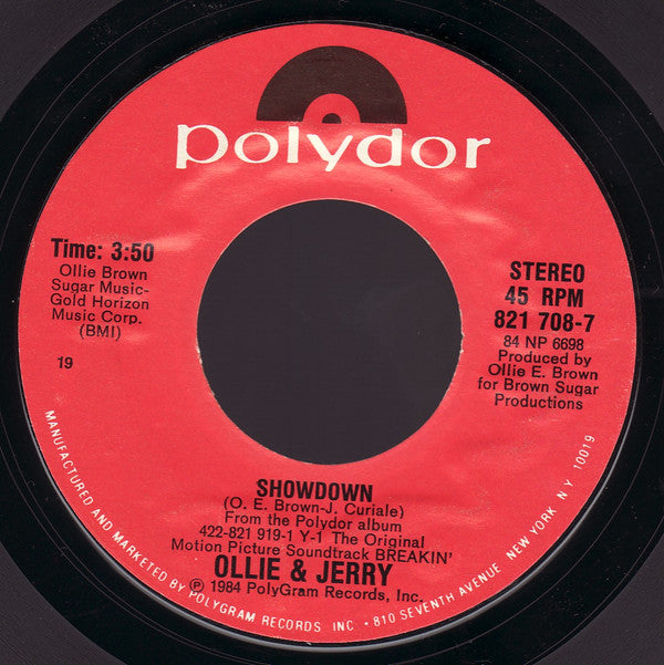 Ollie & Jerry* : Breakin'... There's No Stopping Us / Showdown (7", Single, Styrene, 19 )