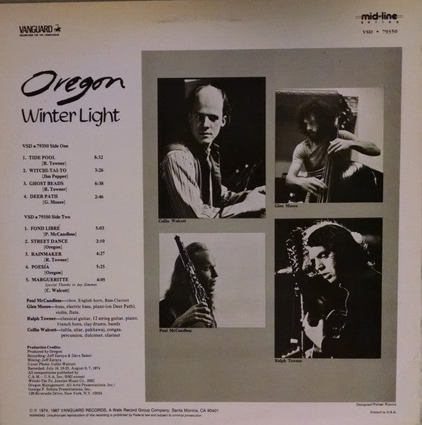 Oregon : Winter Light (LP, Album, RE)