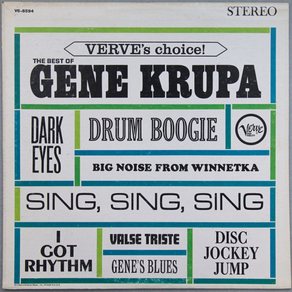 Gene Krupa : The Best Of Gene Krupa (LP, Comp, Club, RE, Cap)